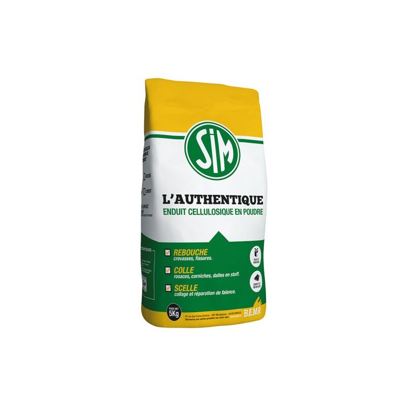 SIM - Enduit rebouchage 5kg Sim L'authentique