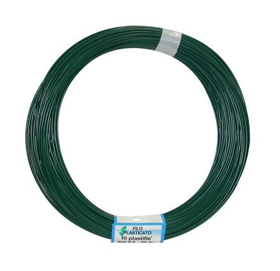 Fil de tension plastifié vert D 1.5mm L 50m Viso