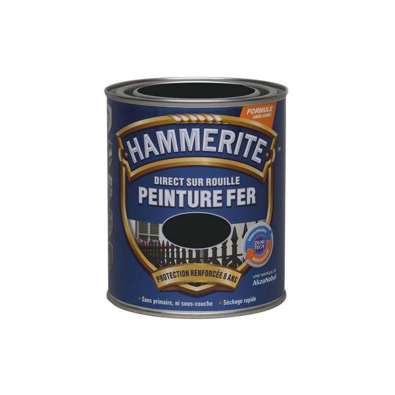 HAMMERITE - Hammerite fer satiné 0l25 noir