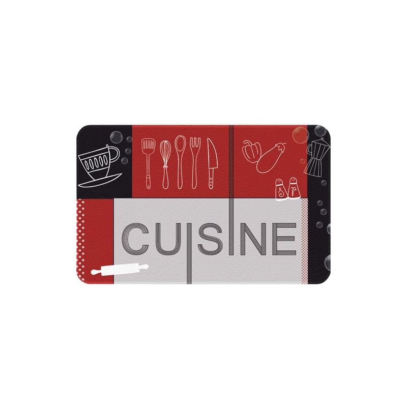 IDMAT - Decor de cuisine cuisine rouge noir 50x80 cm