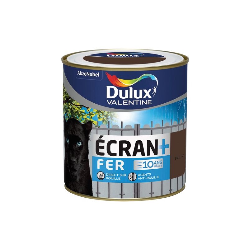 DULUX VALENTINE - Ecran fer brillant 0.5l brun normandie