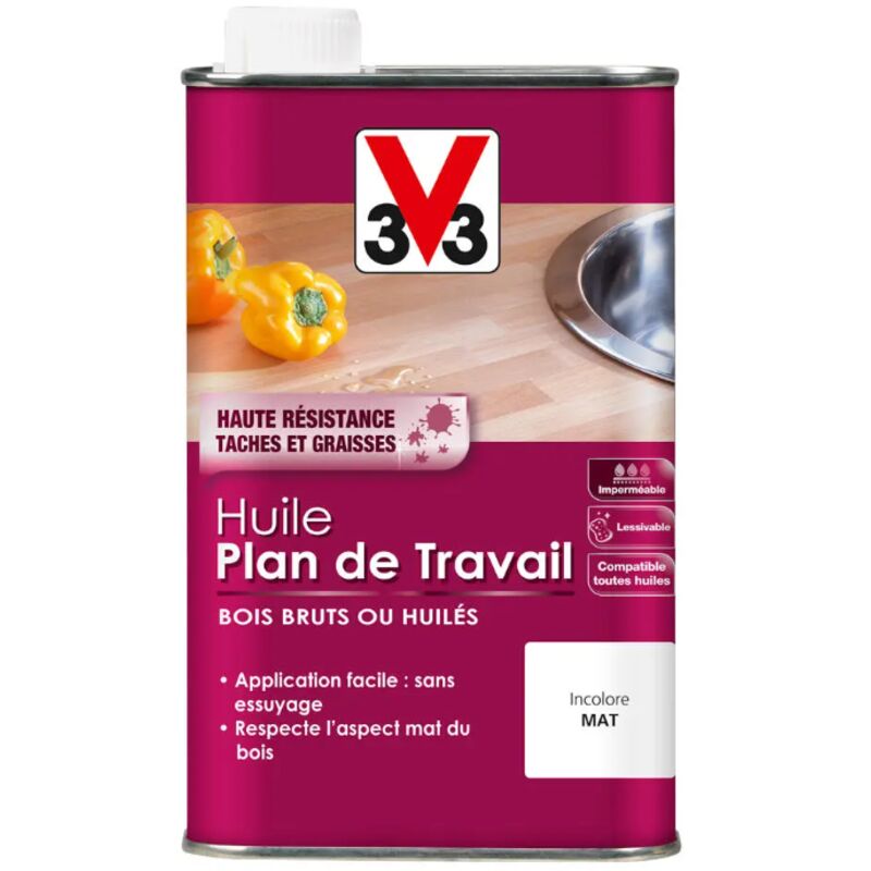 Huile V33 Pour Parquet, Escalier, Meuble - Incolore, 2,5L - Protection Bois