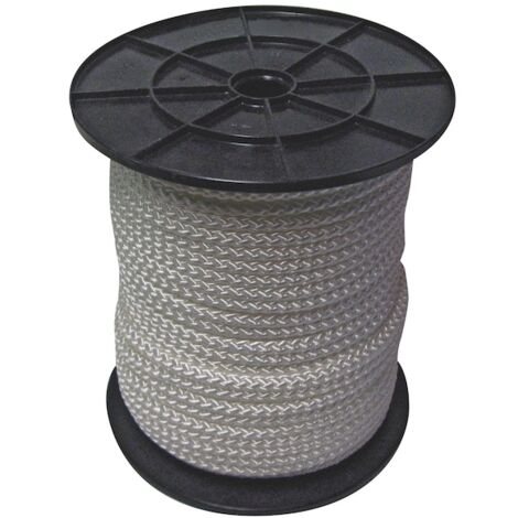Drisse polypropylène fluo anti-UV - 8 mm - blanc - bobine de 100 m - CORDERIES TOURNONAISES (1/3)