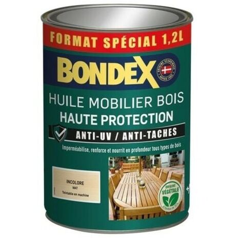 Bondex – Huile pour bois 441376 – Haute protection anti-UV – 1,2L pour tous types de bois – Aspect mat huilé (1/5)