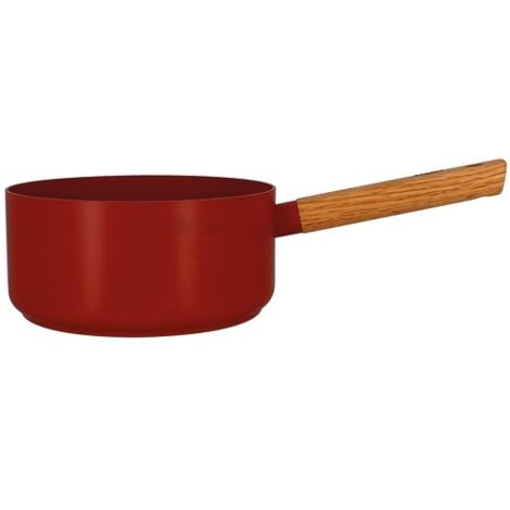 Casserolerie Ogo CASSEROLE ECTOR 20 CM EN ALUMINIUM REVETEMENT CERAMIQUE PAPRIKA AVEC MANCHE EN BOIS