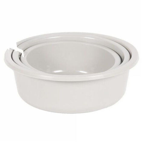 EDA – Lot de 3 cuvettes rondes blanches 3,2L/5L/7,9L – Ø 27/31/35 cm – Légères et résistantes pour nettoyage et rangement
