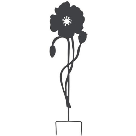 LOUIS MOULIN - Déco en métal à planter coquelicot 22x80cm anthracite (1/5)
