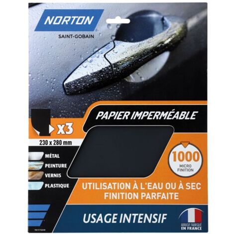 NORTON - Papier imperméable 23x28cm grain 1000 x3