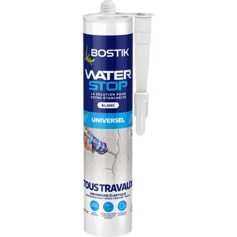 Bostik – Rouleau d'étanchéité 290ml – Revêtement imperméable pour surfaces verticales et horizontales – Blanc – Pour chantiers humides