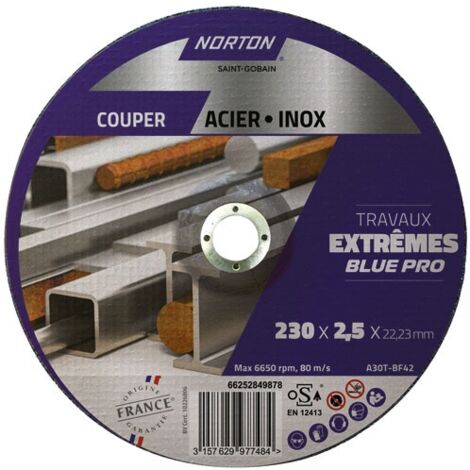 NORTON - Disque tronçonner extrême métal/inox 230x2.5x22.2