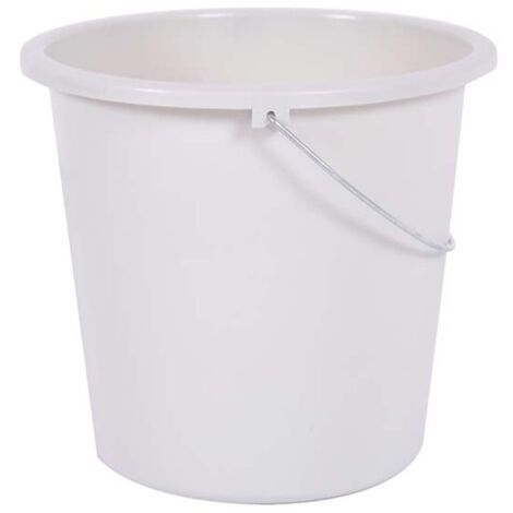 EDA – Seau de ménage blanc cérusé 10 litres – Dimensions Ø28 cm x H.25.5 cm – Pour nettoyage efficace et tâches ménagères