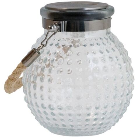 EZSOLAR - Lampe de table solaire acier inoxydable et verre (1/4)