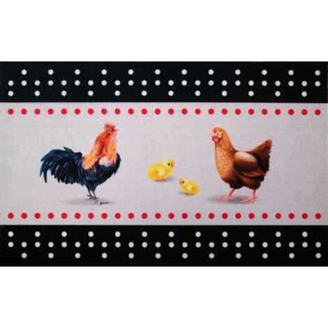 IDMAT - Tapis cuisine 50x80 cm poules (1/2)