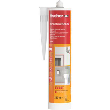 Cartouche de mastic silicone pour le bâtiment SI 280 ml transparent FISCHER 94417 (1/5)
