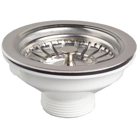 Wirquin – Bonde de lavabo inox 90mm – Panier amovible – Système d'ouverture fiable – Évacuation 1’’1/2 – Finition brillante
