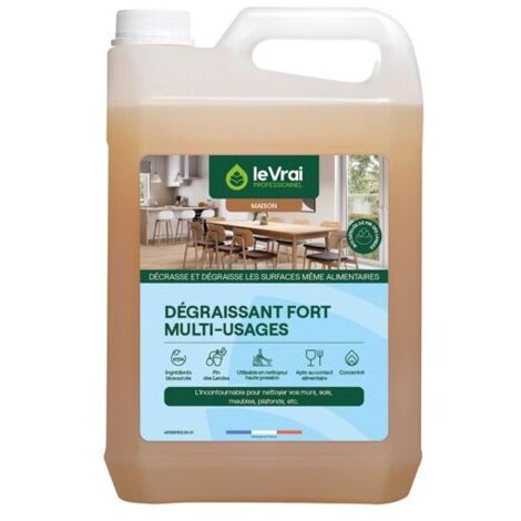 Dégraissant fort 5L – Formule concentrée à base de solvants végétaux – Pour surfaces alimentaires et dégraissage puissant – Le Vrai Professionnel (1/2)