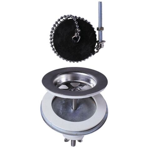 Wirquin Pro – Bonde de lavabo Ø60mm à plateau en laiton – Pour évier 2 bacs communicants – Raccordement intégré sans trop-plein (1/3)