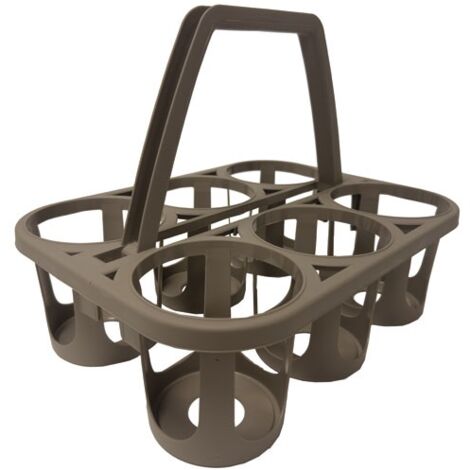 EDA – Panier emboîtable 6 bouteilles – Poignée taupe – Dimensions 26 x 34 x 26 cm – Rangement facile et pratique