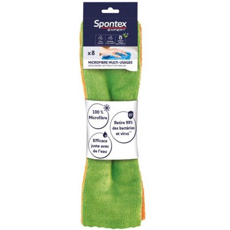 SPONTEX EXPERT - Lavette microfibre multi usages x 8 (1/3)