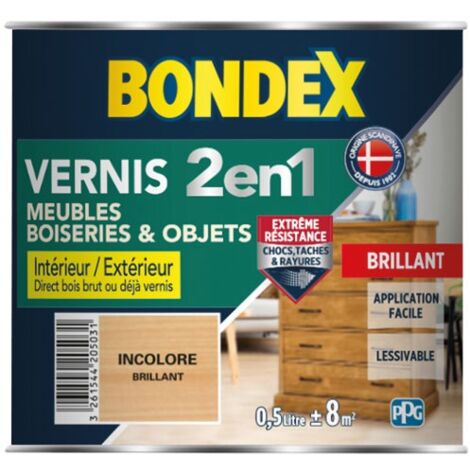 Bondex – Vernis marin incolore brillant 0,5L – Protection durable contre l'eau et l'humidité – Pour boiseries intérieures et extérieures