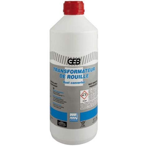GEB – Transformateur de rouille limpifer 1 litre – Dérouillant phosphorant pour métal ferreux – Application au pinceau – Évite le brossage