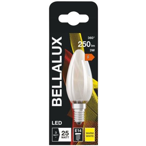 Ampoule LED dépolie flamme E14, 2.5W, blanc chaud. (1/3)