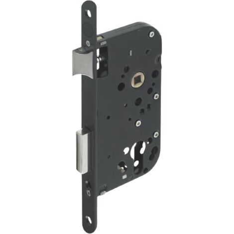 Yale Y60 - Serrure à Encastrer à Cylindre, Réversible, Noir Têtière Bouts Ronds, Axe à 40 mm - pour Porte d'Entrée (1/5)