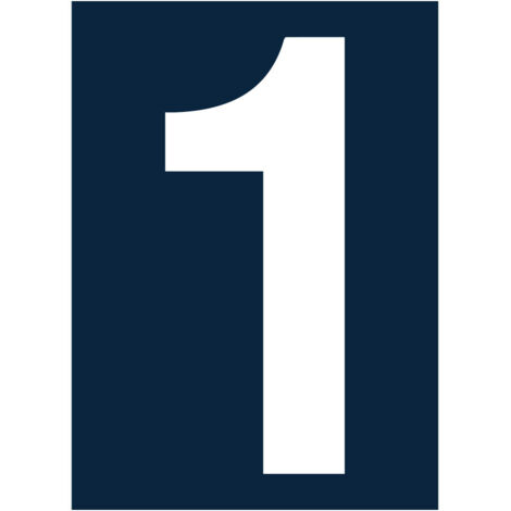 Novap – Chiffre 1 en PVC bleu – Finition mate – Adhésif pour boîtes aux lettres et portails – Dimensions 6.5x6.5x9 cm