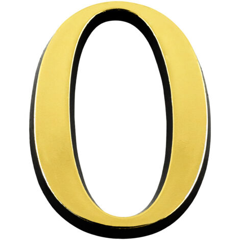 NOVAP Chiffre "0" adhésif plastique relief coloris or