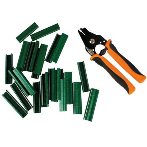 Fischer Darex – Agrafeuse à grillage 16-20mm – 1500 agrafes vertes 16mm – Agrafes plastifiées pour travaux intensifs – Capacité d'agrafage élevée