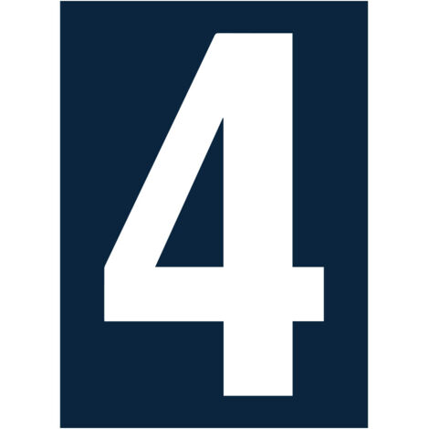 Novap – Chiffre 4 en plastique bleu adhésif – Numéro de porte 6.5x6.5cm – Finition mate pour boîtes aux lettres et portails (1/3)
