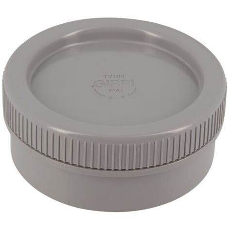 Girpi – Tampon de visite PVC mâle diamètre 100 mm – Accès facile réseaux d'évacuation – Ouverture à la main sans outil – Couleur gris