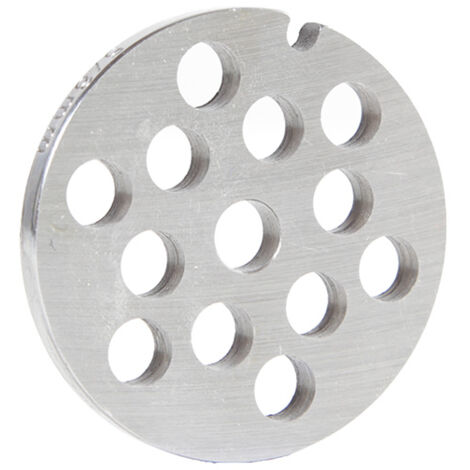 Plaque de hachoir à viande 8 mm – Acier C55 pour coupe nette – Compatible hachoir N°5 – Trous de 8 mm pour farces à saucisses – Reber