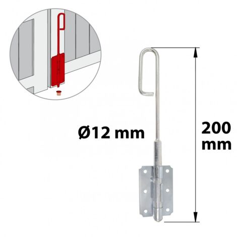 AFBAT Verrou baïonnette acier zingué, H.200 x L.60 x P.20 mm