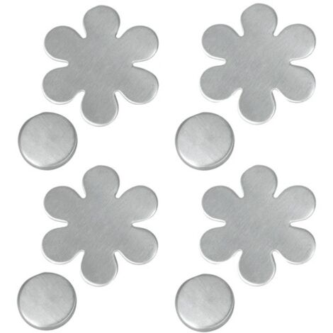 METALTEX - 4 pendeloques aimantées inox fleur et feuille (1/2)