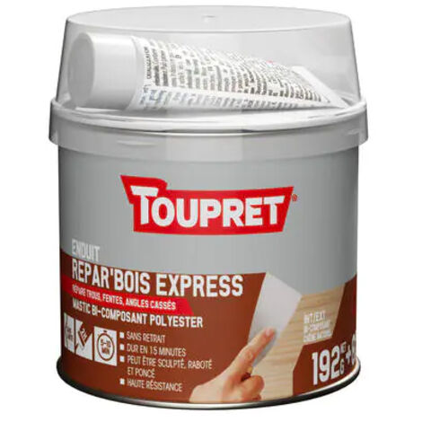 ENDUIT REPAR'BOIS EXPRESS 200G REPARATION BOIS INTERIEUR/EXTERIEUR TOUPRET BCRPPBO0.2 (1/2)