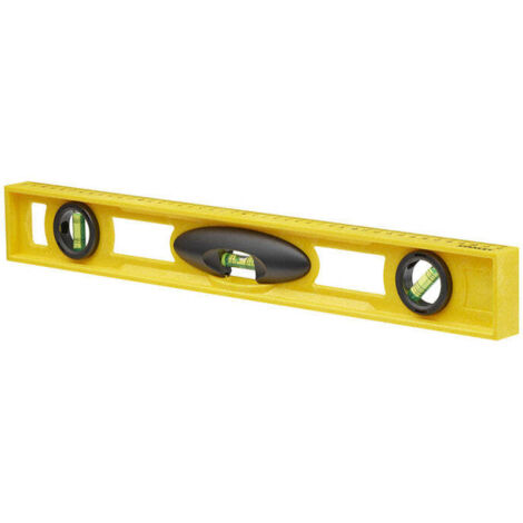 Stanley – Niveau à bulle 45 cm – ABS antichoc – Précision +/- 2 mm/m – 3 fioles tubulaires – 42073