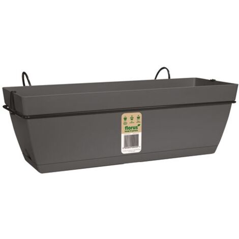 FLORUS - Balconnière Paris avec support 50 cm anthracite