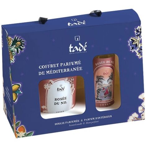 TADE - Coffret senteur rosée du Nil bougie et spray coton (1/2)