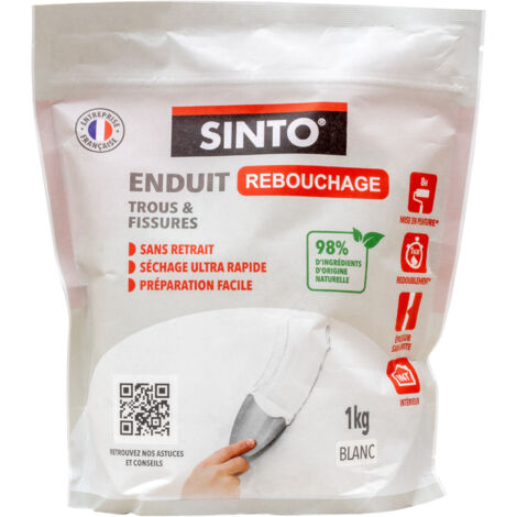 Enduit rebouchage poudre 1kg Blanc SINTO