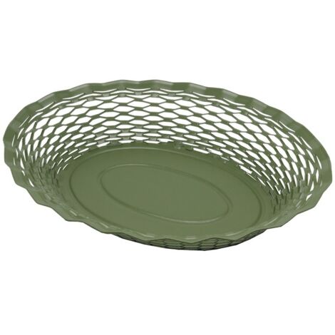 ROGER ORFEVRE - VINTAGE CORBEILLE PAIN OVALE KAKI 30X24 CM (1/4)