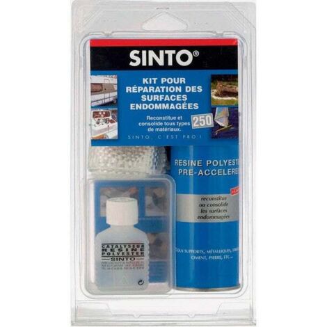 Sinto – Kit de résine pour réparer surfaces endommagées 250 g – Pour plastique, bois, métal – Colmatage rapide et efficace (1/2)