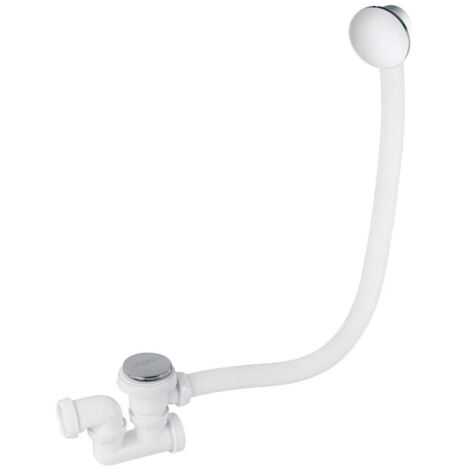 Wirquin Pro – Vidage baignoire QUICK-CLAC – Bonde inox chromé – Siphon orientable 50 mm – Volant ABS 700 mm pour drainage efficace (1/5)