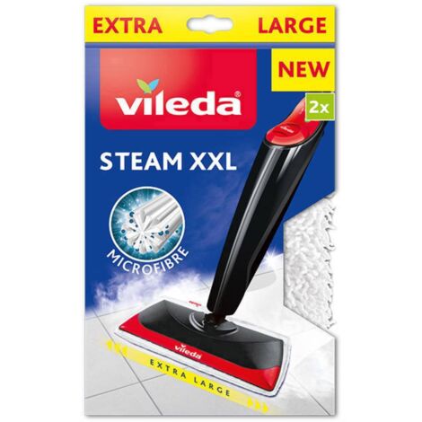 Recharge vapeur microfibre pour Vileda Steam XXL – Lot de 2 housses – Élimine 99,9 % des bactéries – Lavable à 60°C