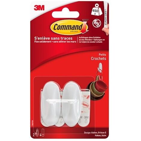 3M Crochet de petit designer Command (L x l x H) 54 x 25 x 22 mm blanc Contenu: 2 pc(s) W288202 (1/5)