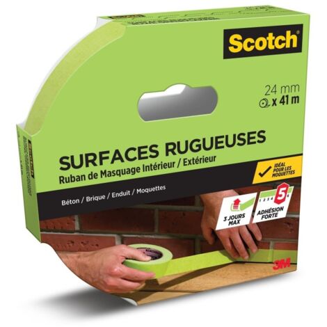 Ruban de masquage SCOTCH l.24 mm x L.41 m Surfaces Rugueuses (1/3)