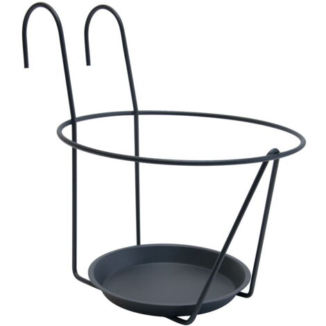 Porte Pot Soucoupe Crochet 25cm Anthracite - Louis Moulin (1/3)
