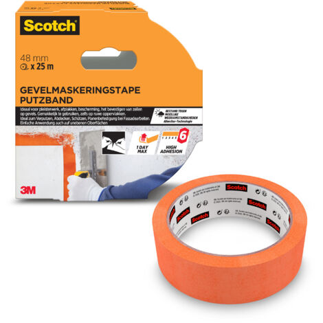 Ruban de masquage façades Scotch® Premium, 48 mm x 25 m, 1 Rouleau/Paquet (1/5)