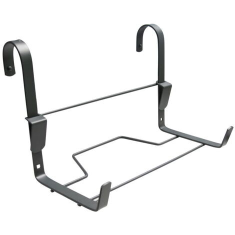 Support jardinière crochet fer plat anthracite 35x14 cm (1/3)