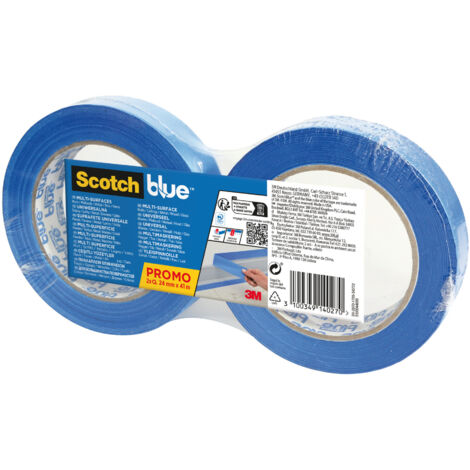 Ruban de masquage Multi-Surfaces ScotchBlue™, 24 mm x 41 m, 2 Rouleaux/Emballage, 100% PEFC, SGSCH-PEFC-COC-110078